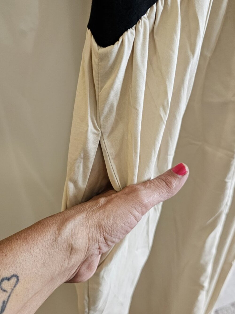 New Oatmeal & Black Contrast Bodice Midi Dress - Picture 6 of 11